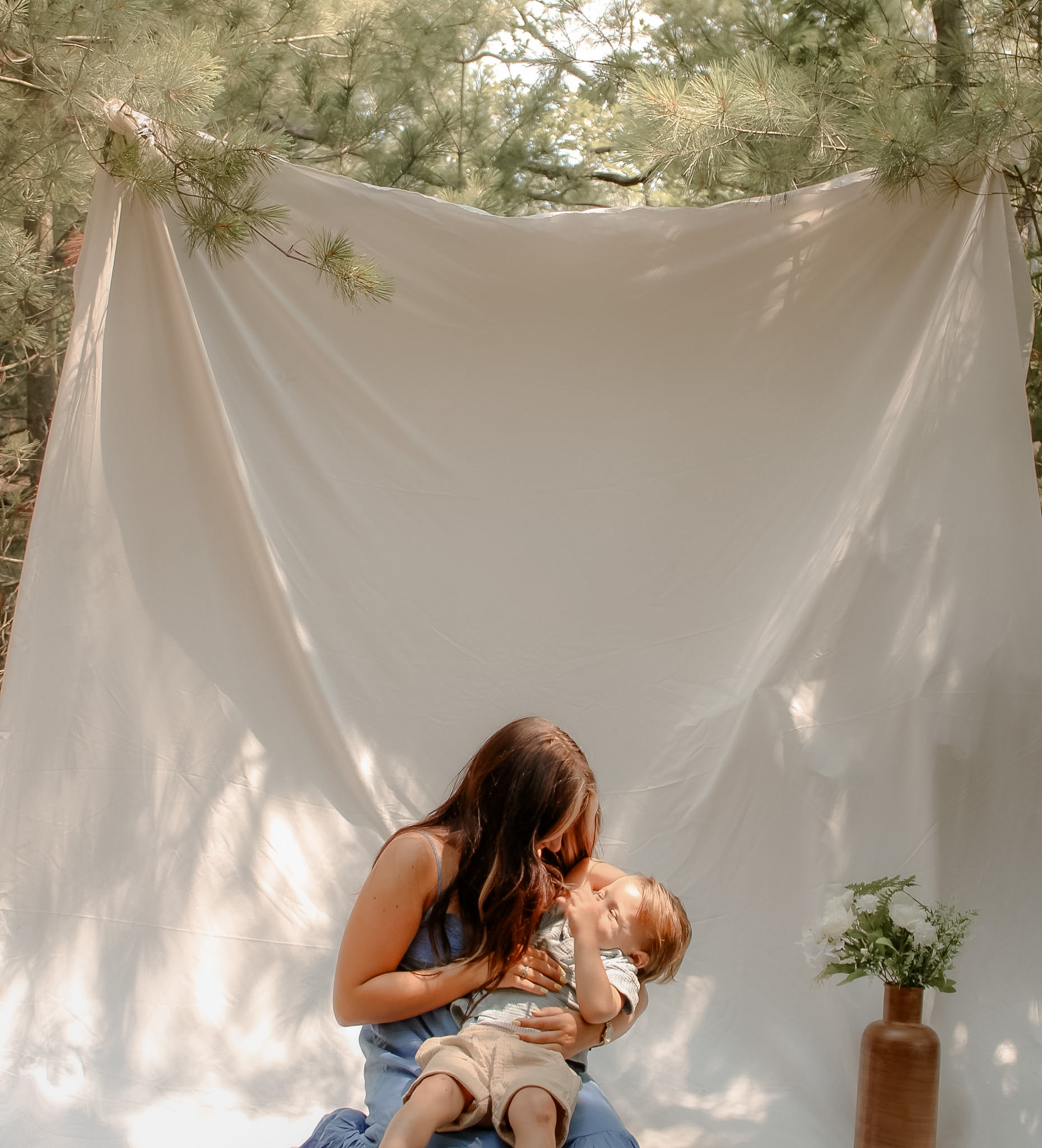 Warm outdoor portrait from a mother-and-child lifestyle story